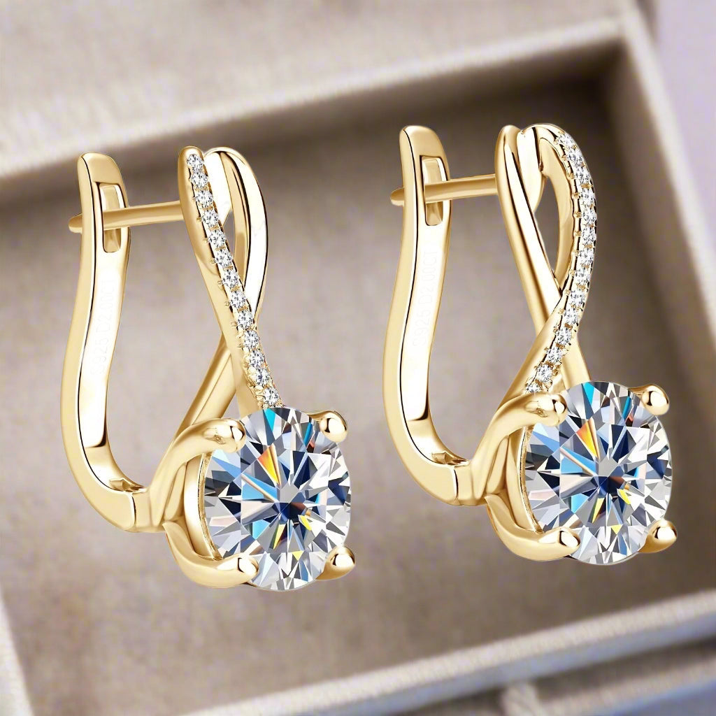 8mm Round Moissanite  Earrings