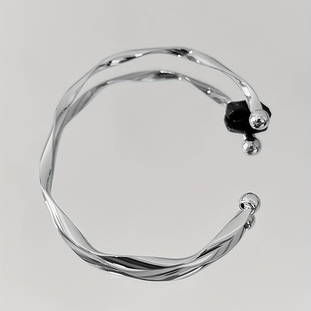 Simple Style Geometric Twisted Bangle