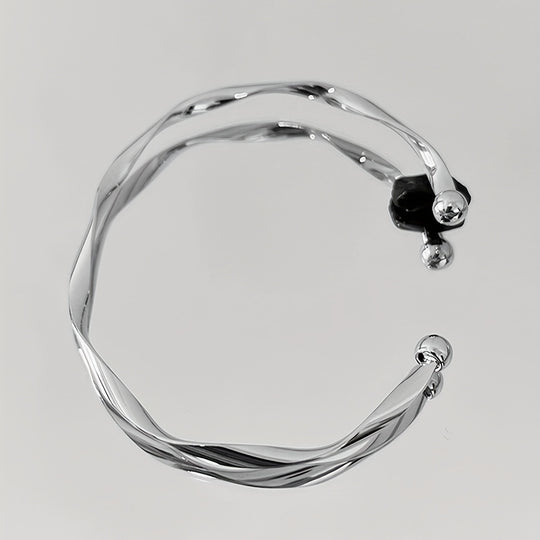 Simple Style Geometric Twisted Bangle