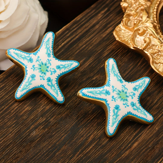 Vintage-Style Painted Starfish Earrings