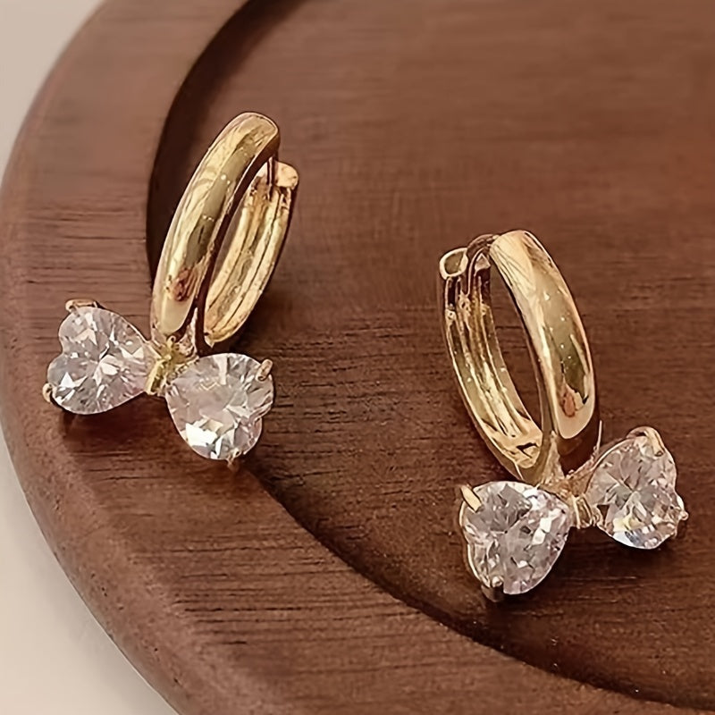 Luxury Golden Bow Hoop Earrings Women