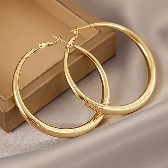 Sleek & Luxurious Circle Hoop Earrings