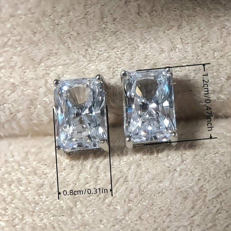 Elegant Square-Cut Zirconia Earrings
