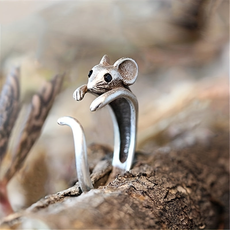 Stylish Mouse Design Adjustable Ring