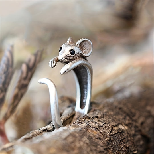 Stylish Mouse Design Adjustable Ring