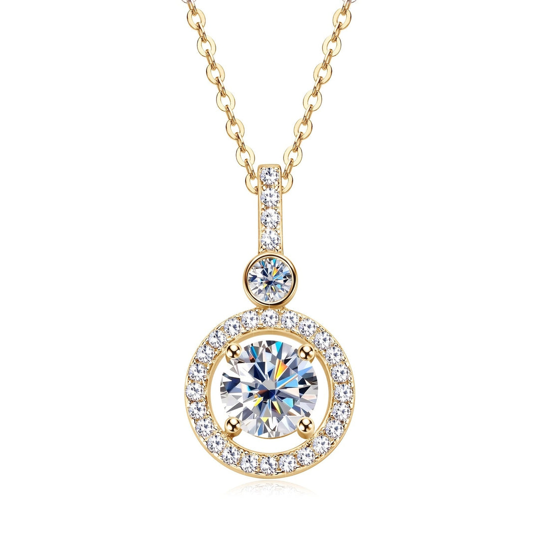 Single Strand Moissanite Pendant Necklace