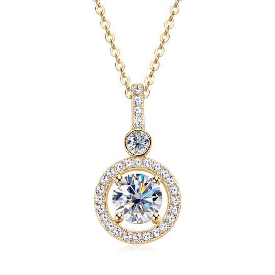 Single Strand Moissanite Pendant Necklace