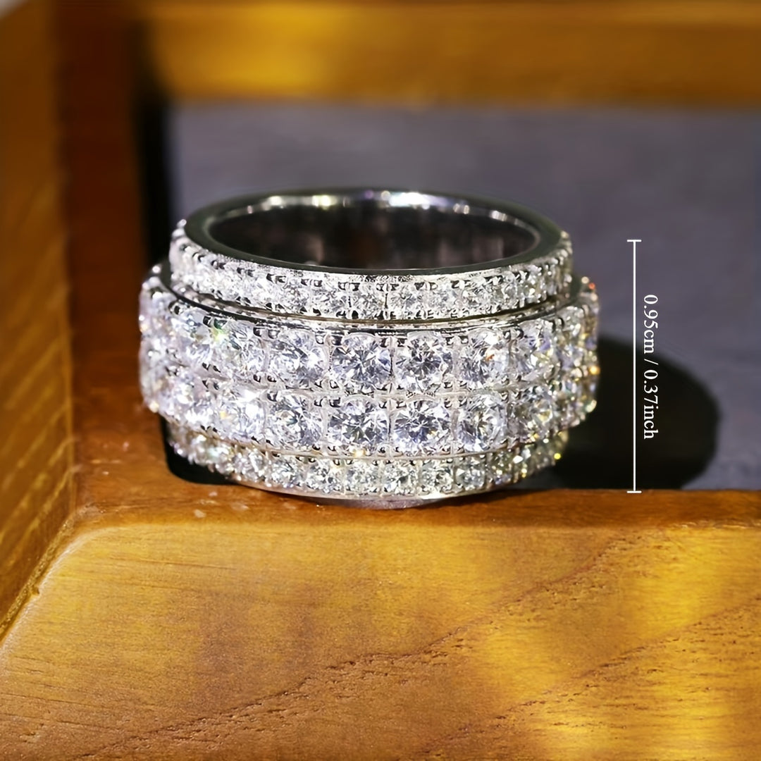 Simple Stylish Zirconia Wide Ring