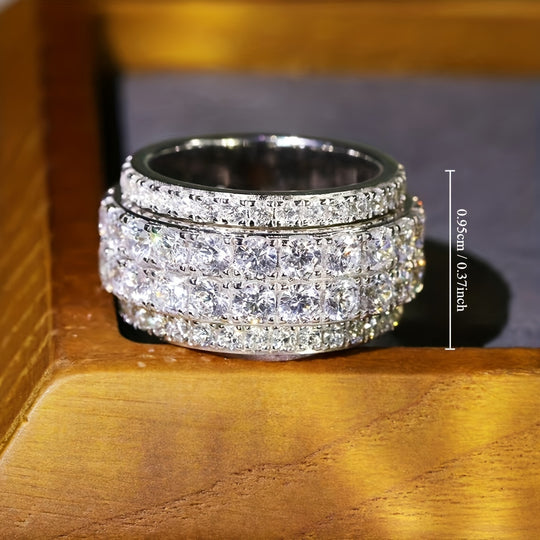 Simple Stylish Zirconia Wide Ring