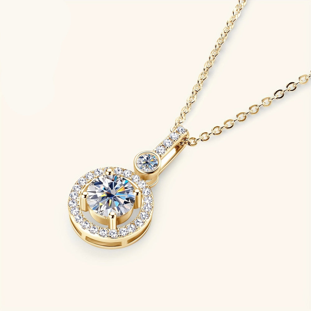 Single Strand Moissanite Pendant Necklace