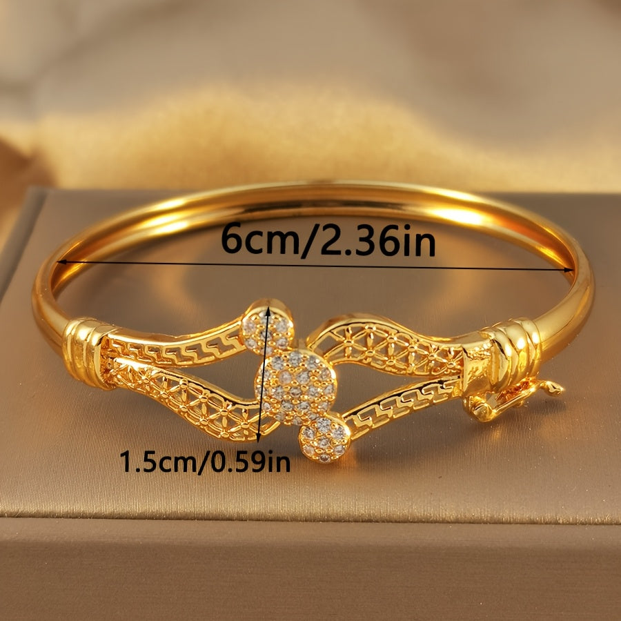 Bohemian Golden-Tone Open Bracelet