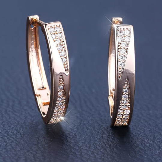 Elegant Zirconia Hoop Earrings