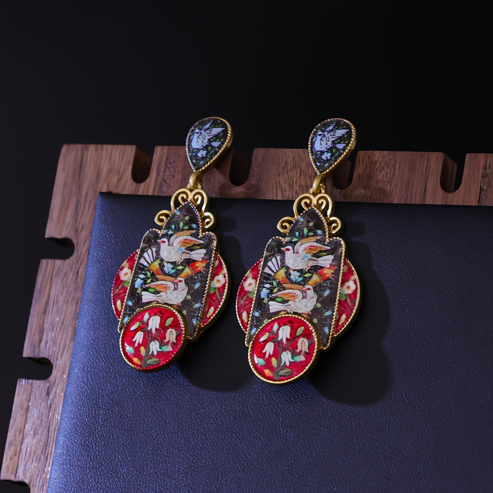 Exquisite Enamel Earrings