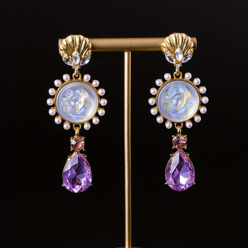 Exquisite Vintage Face Teardrop Earrings