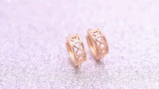 Stylish Rose Gold Heart Circular Earrings