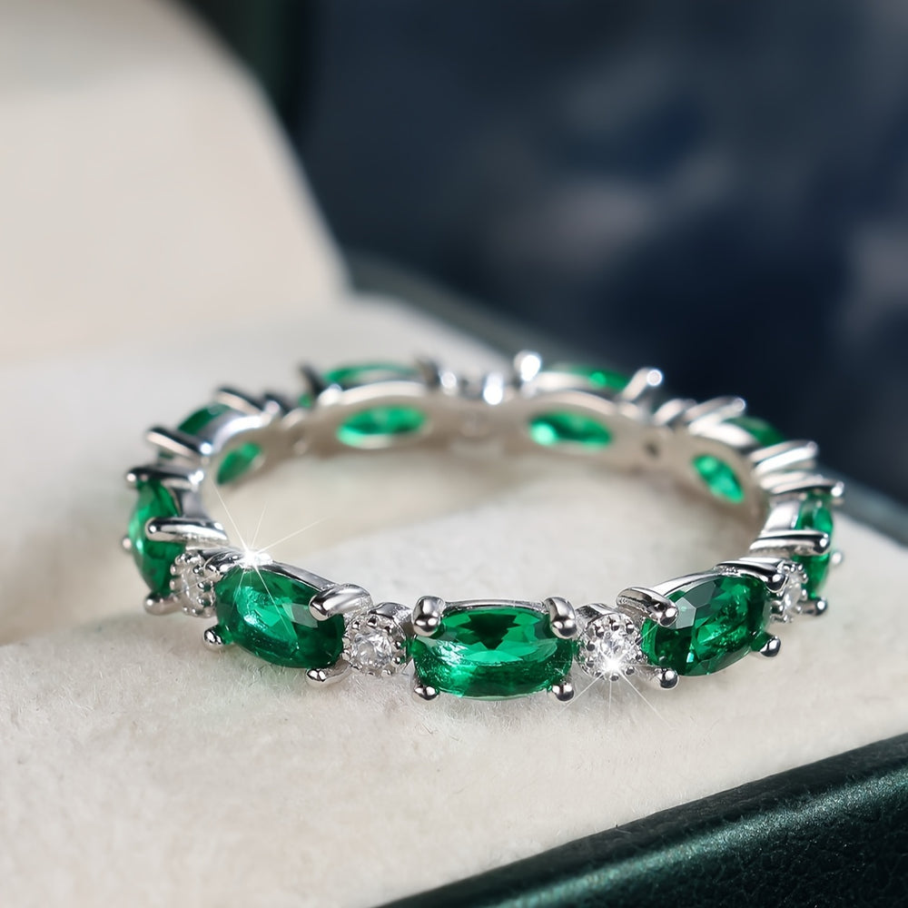 Full Circle Zirconia  Silver Ring