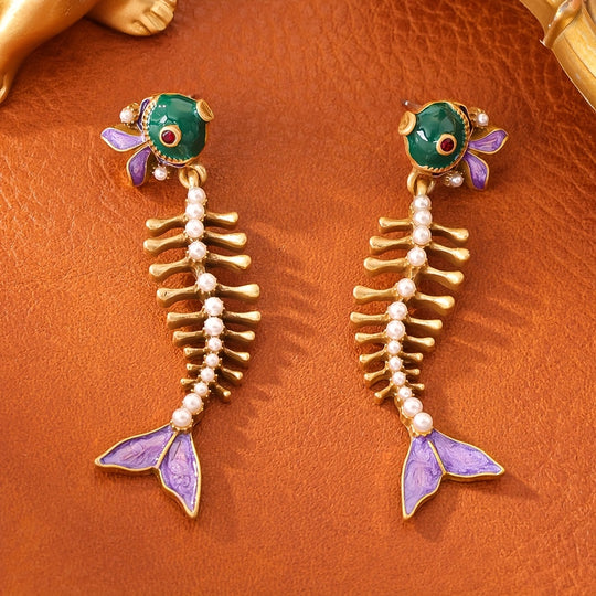 Vintage Bohemian Fish Earrings