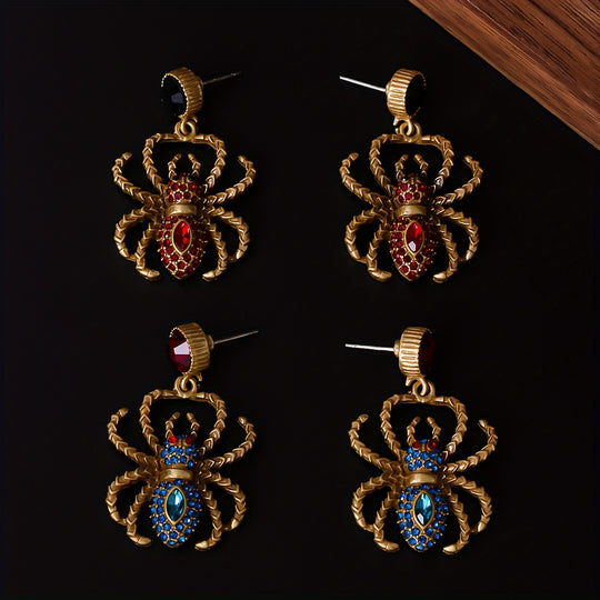 Vintage Elegant Spider Drop Earrings