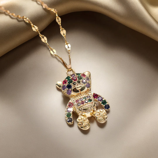 Teddy Bear Pendant Necklace