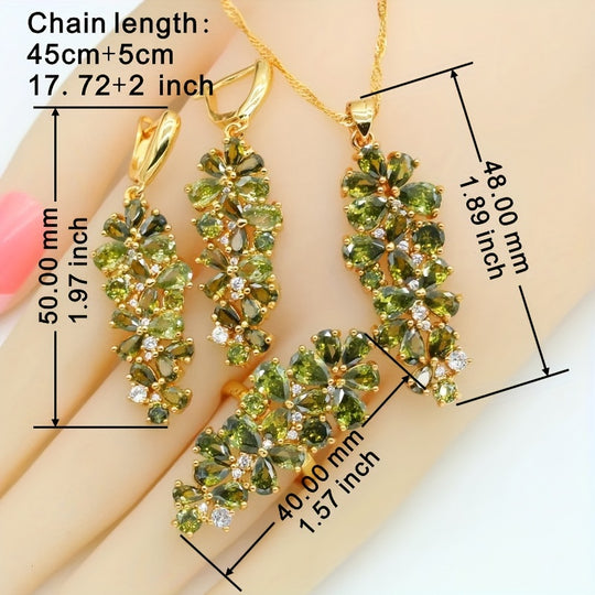 Stylish Retro Zirconia Jewelry Set