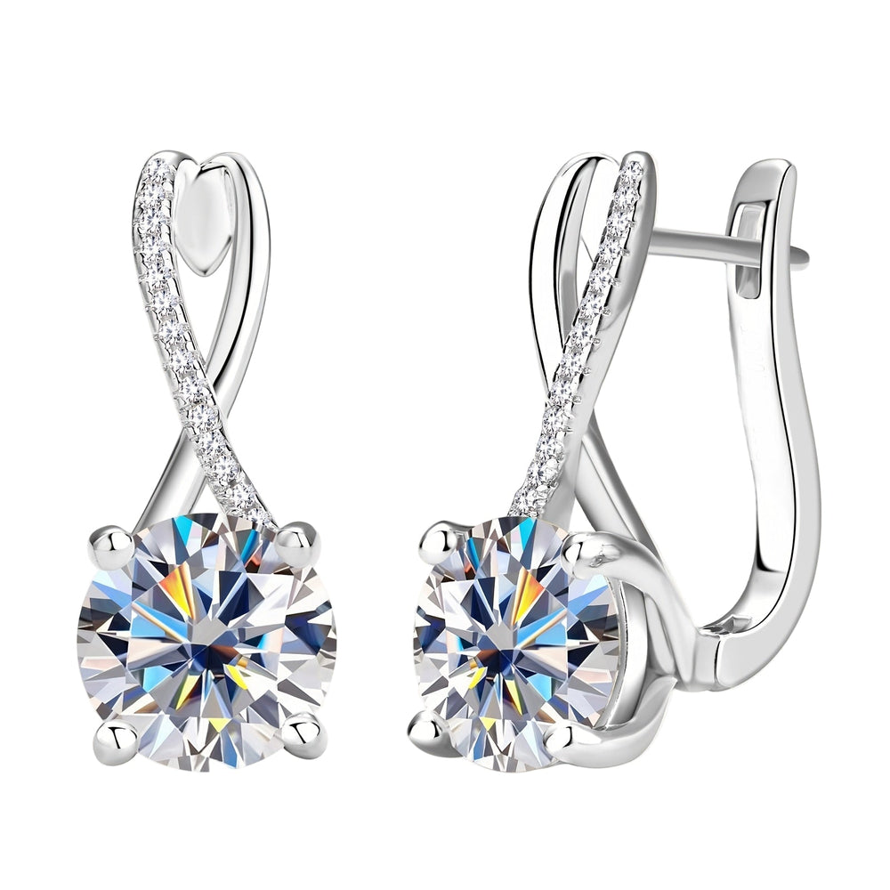 8mm Round Moissanite  Earrings