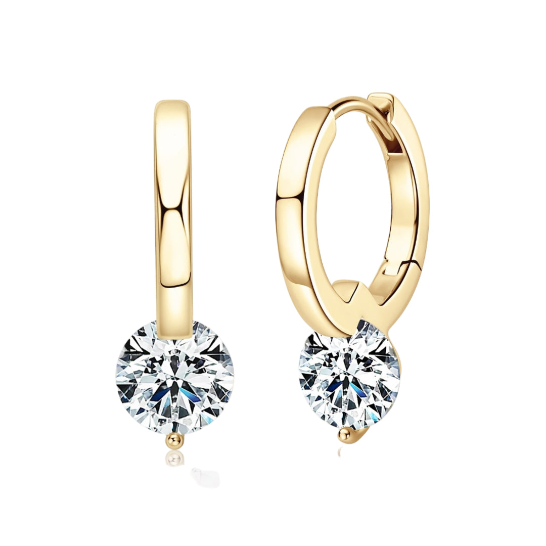 Stylish Round Moissanite Hoop Earrings