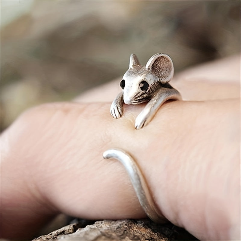 Stylish Mouse Design Adjustable Ring