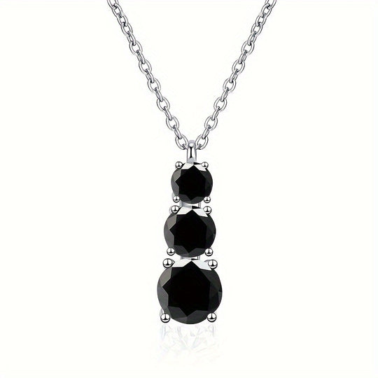 Full Moissanite Pendant Silver Necklace