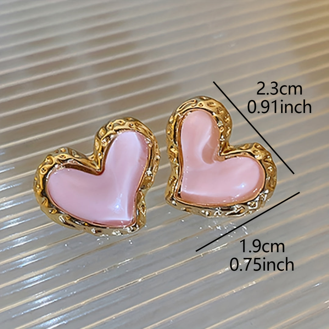 Sweet Peach Hearts Earrings