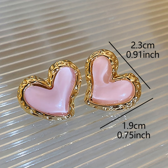 Sweet Peach Hearts Earrings