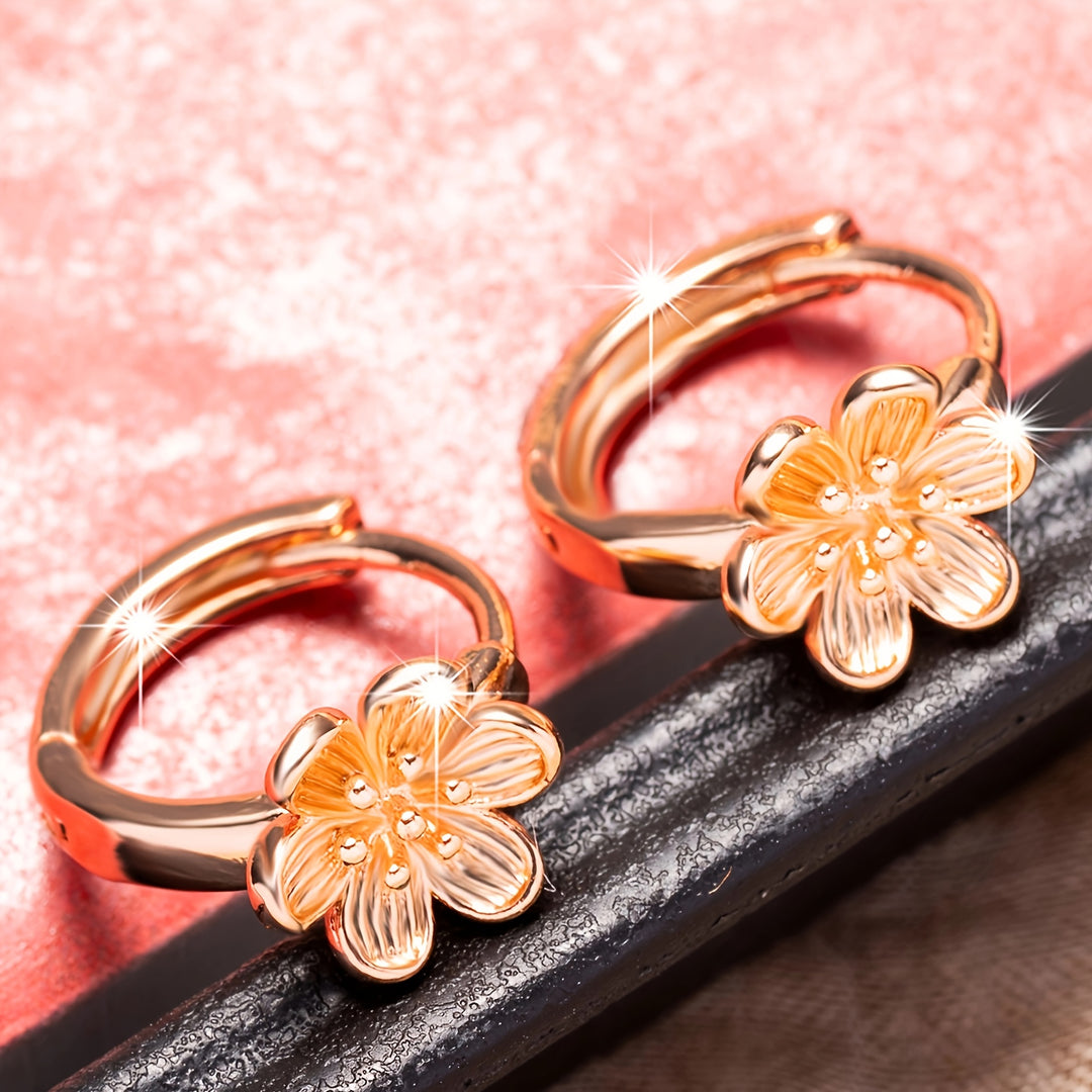 Elegant Bohemian Floral Hoop Earrings