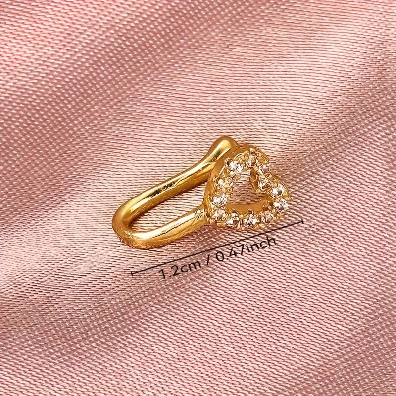 Elegant Hollow Heart Nose Ring