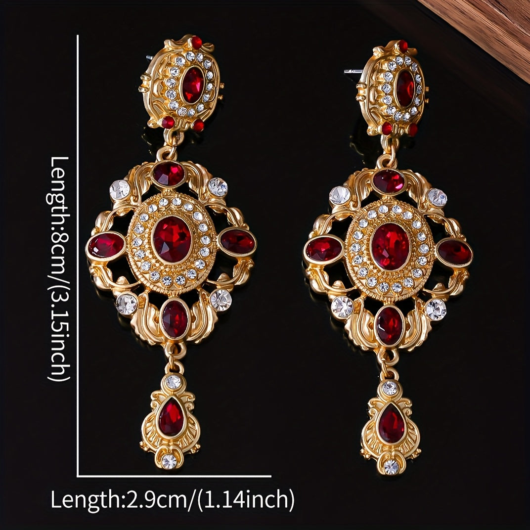 Retro Palace Style Rhinestone Earrings