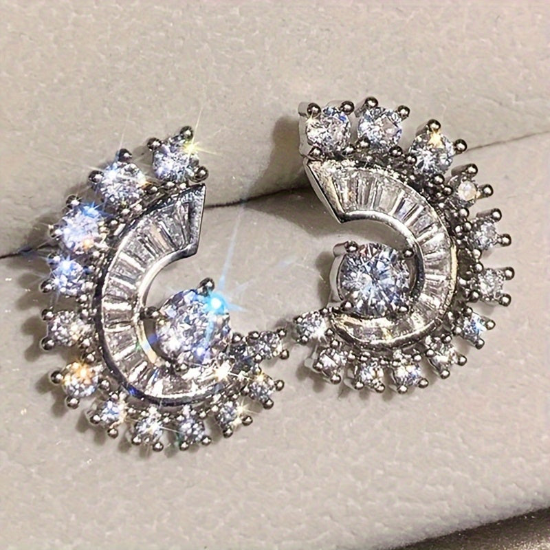 Chic Luxury Spiral Zirconia Earrings