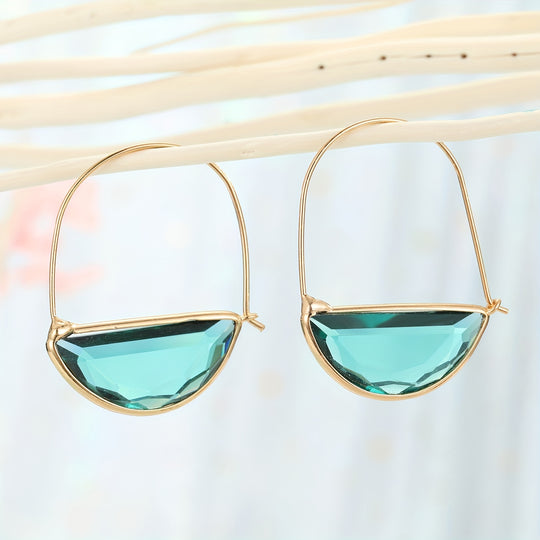 Semi-Circular Transparent Hoop Earrings