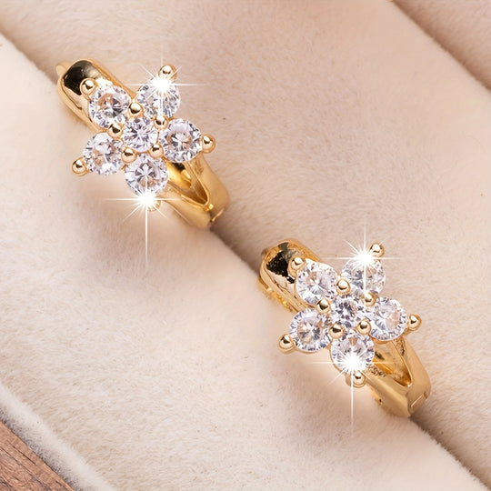 Elegant Floral Hoop Earrings