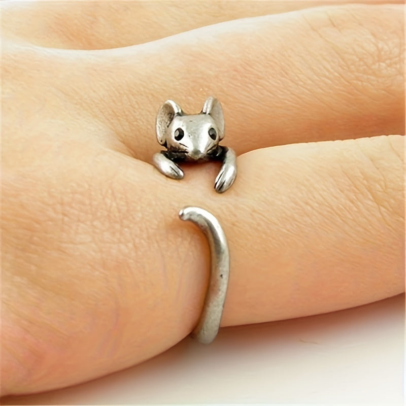 Stylish Mouse Design Adjustable Ring