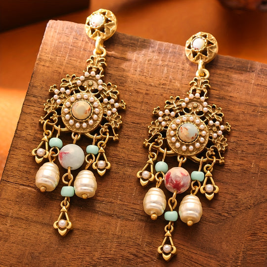Baroque Style 18K Gold Plated Earrings