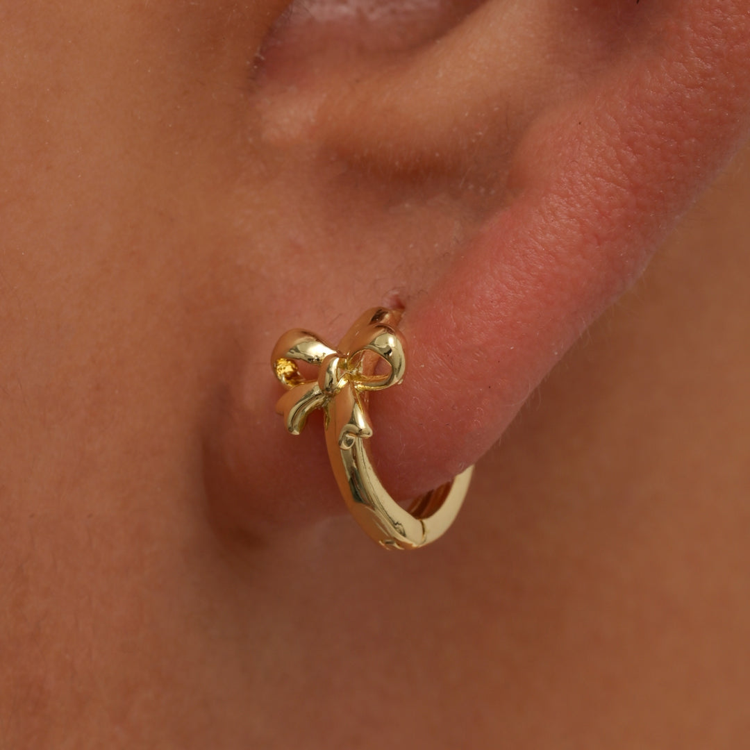 Vintage Bow Hoop Earrings