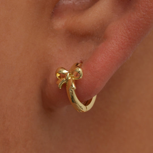 Vintage Bow Hoop Earrings