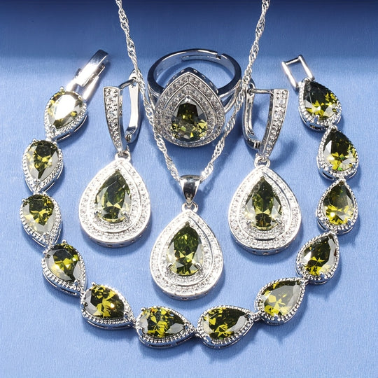 5pcs Plated Silvery Trendy Jewelry Set