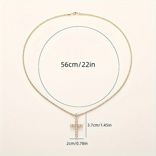 Exquisite Zirconia Cross Pendant Necklace