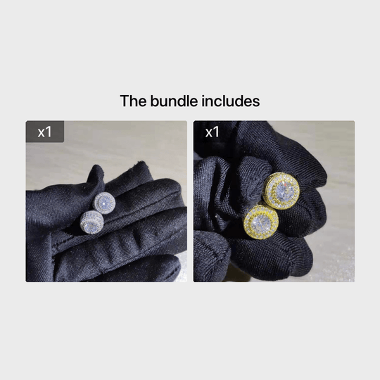 Sparkling Inlaid Zirconia Stud Earrings
