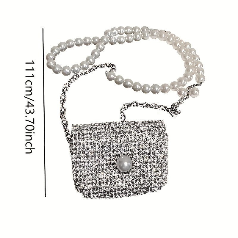 Hip-Hop Pearl Waist Bag with Chain