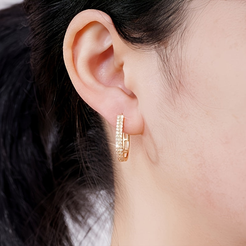 Delicate Circular Zirconia Fashion Earrings