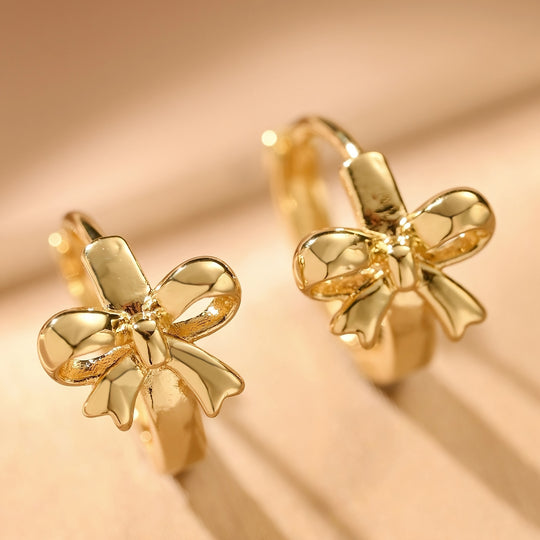Vintage Bow Hoop Earrings