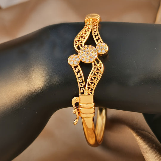 Bohemian Golden-Tone Open Bracelet