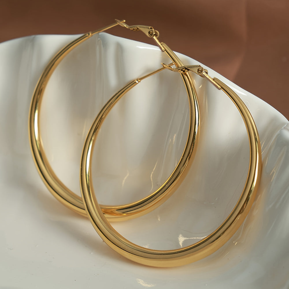 Sleek & Luxurious Circle Hoop Earrings