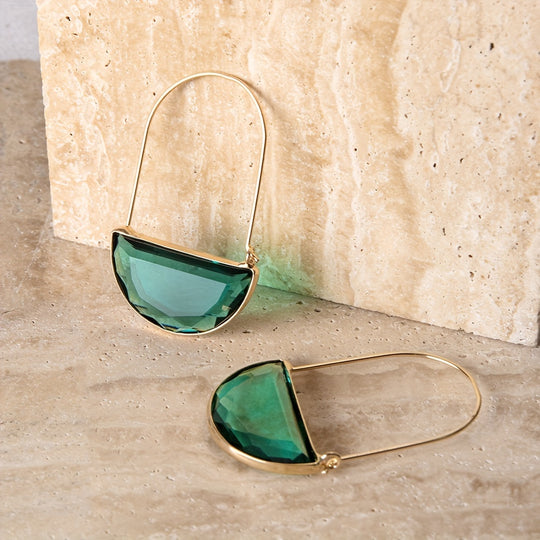 Semi-Circular Transparent Hoop Earrings
