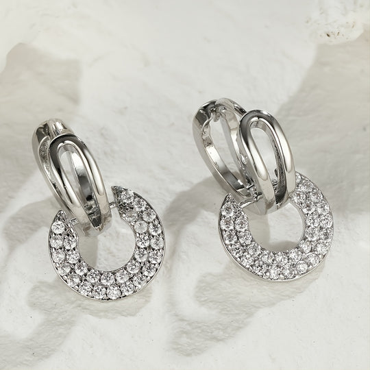 Round Synthetic Zirconia Earrings